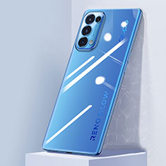 Coque Ultra Fine TPU Souple Housse Etui Transparente Z02 pour Oppo Reno5 Pro 5G Bleu