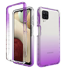 Coque Ultra Fine Transparente Souple Housse Etui 360 Degres Avant et Arriere Degrade JX1 pour Samsung Galaxy A12 5G Violet