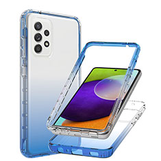 Coque Ultra Fine Transparente Souple Housse Etui 360 Degres Avant et Arriere Degrade JX1 pour Samsung Galaxy A52 4G Bleu