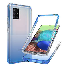 Coque Ultra Fine Transparente Souple Housse Etui 360 Degres Avant et Arriere Degrade JX1 pour Samsung Galaxy A71 5G Bleu