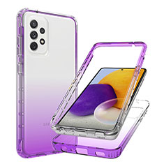 Coque Ultra Fine Transparente Souple Housse Etui 360 Degres Avant et Arriere Degrade JX1 pour Samsung Galaxy A72 5G Violet