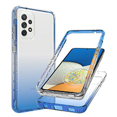 Coque Ultra Fine Transparente Souple Housse Etui 360 Degres Avant et Arriere Degrade JX1 pour Samsung Galaxy A73 5G Bleu