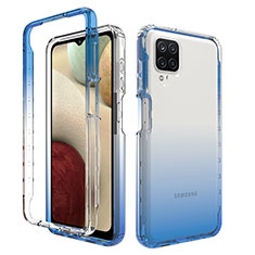 Coque Ultra Fine Transparente Souple Housse Etui 360 Degres Avant et Arriere Degrade JX1 pour Samsung Galaxy M12 Bleu