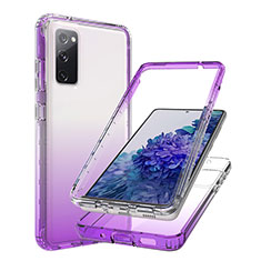 Coque Ultra Fine Transparente Souple Housse Etui 360 Degres Avant et Arriere Degrade JX1 pour Samsung Galaxy S20 FE 4G Violet