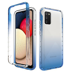 Coque Ultra Fine Transparente Souple Housse Etui 360 Degres Avant et Arriere Degrade JX4 pour Samsung Galaxy M02s Bleu