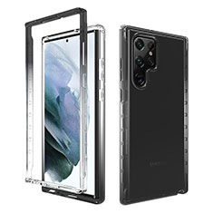 Coque Ultra Fine Transparente Souple Housse Etui 360 Degres Avant et Arriere Degrade M01 pour Samsung Galaxy S21 Ultra 5G Noir