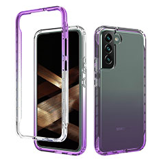 Coque Ultra Fine Transparente Souple Housse Etui 360 Degres Avant et Arriere Degrade M01 pour Samsung Galaxy S24 5G Violet