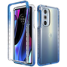 Coque Ultra Fine Transparente Souple Housse Etui 360 Degres Avant et Arriere Degrade pour Motorola Moto Edge Plus (2022) 5G Bleu