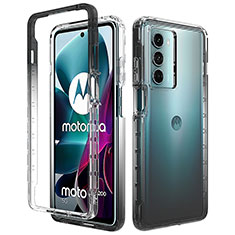 Coque Ultra Fine Transparente Souple Housse Etui 360 Degres Avant et Arriere Degrade pour Motorola Moto Edge S30 5G Noir