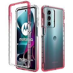 Coque Ultra Fine Transparente Souple Housse Etui 360 Degres Avant et Arriere Degrade pour Motorola Moto Edge S30 5G Rouge