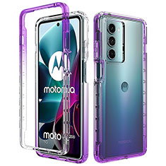 Coque Ultra Fine Transparente Souple Housse Etui 360 Degres Avant et Arriere Degrade pour Motorola Moto Edge S30 5G Violet