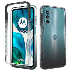 Coque Ultra Fine Transparente Souple Housse Etui 360 Degres Avant et Arriere Degrade pour Motorola Moto G71s 5G Noir