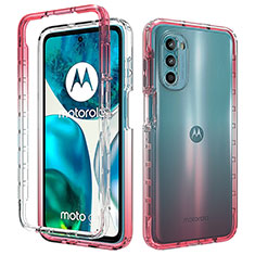 Coque Ultra Fine Transparente Souple Housse Etui 360 Degres Avant et Arriere Degrade pour Motorola Moto G71s 5G Rouge
