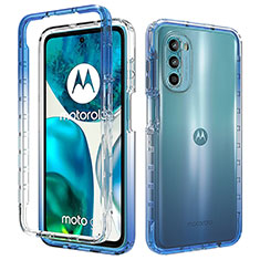Coque Ultra Fine Transparente Souple Housse Etui 360 Degres Avant et Arriere Degrade pour Motorola Moto G82 5G Bleu