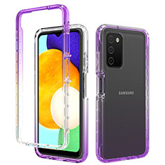 Coque Ultra Fine Transparente Souple Housse Etui 360 Degres Avant et Arriere Degrade pour Samsung Galaxy A02s Violet