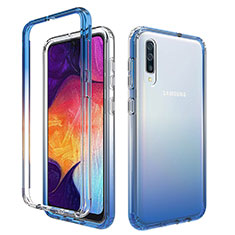 Coque Ultra Fine Transparente Souple Housse Etui 360 Degres Avant et Arriere Degrade pour Samsung Galaxy A30S Bleu