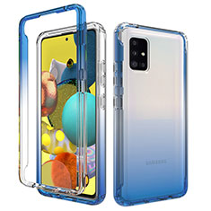 Coque Ultra Fine Transparente Souple Housse Etui 360 Degres Avant et Arriere Degrade pour Samsung Galaxy A51 5G Bleu