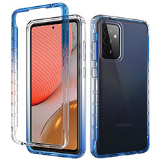 Coque Ultra Fine Transparente Souple Housse Etui 360 Degres Avant et Arriere Degrade pour Samsung Galaxy A72 4G Bleu