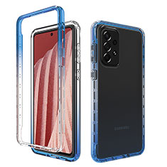 Coque Ultra Fine Transparente Souple Housse Etui 360 Degres Avant et Arriere Degrade pour Samsung Galaxy A73 5G Bleu