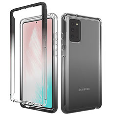 Coque Ultra Fine Transparente Souple Housse Etui 360 Degres Avant et Arriere Degrade pour Samsung Galaxy Note 20 5G Gris Fonce