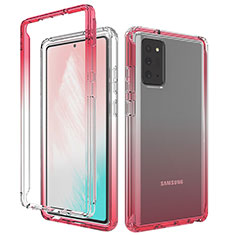 Coque Ultra Fine Transparente Souple Housse Etui 360 Degres Avant et Arriere Degrade pour Samsung Galaxy Note 20 5G Rouge