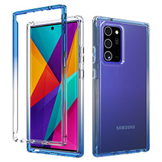 Coque Ultra Fine Transparente Souple Housse Etui 360 Degres Avant et Arriere Degrade pour Samsung Galaxy Note 20 Ultra 5G Bleu