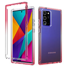 Coque Ultra Fine Transparente Souple Housse Etui 360 Degres Avant et Arriere Degrade pour Samsung Galaxy Note 20 Ultra 5G Rouge