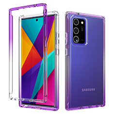 Coque Ultra Fine Transparente Souple Housse Etui 360 Degres Avant et Arriere Degrade pour Samsung Galaxy Note 20 Ultra 5G Violet