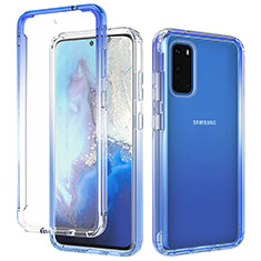 Coque Ultra Fine Transparente Souple Housse Etui 360 Degres Avant et Arriere Degrade pour Samsung Galaxy S20 5G Bleu