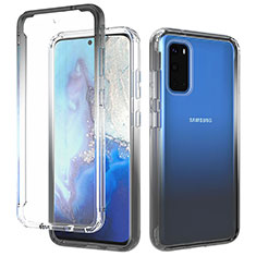 Coque Ultra Fine Transparente Souple Housse Etui 360 Degres Avant et Arriere Degrade pour Samsung Galaxy S20 5G Gris Fonce