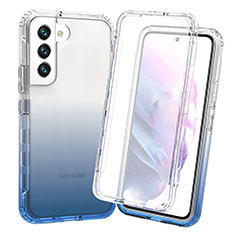 Coque Ultra Fine Transparente Souple Housse Etui 360 Degres Avant et Arriere Degrade pour Samsung Galaxy S21 5G Bleu
