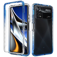 Coque Ultra Fine Transparente Souple Housse Etui 360 Degres Avant et Arriere Degrade pour Xiaomi Poco X4 Pro 5G Bleu