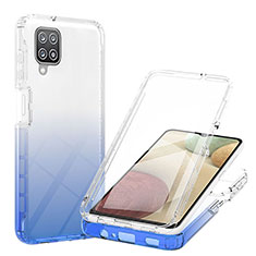 Coque Ultra Fine Transparente Souple Housse Etui 360 Degres Avant et Arriere Degrade YB1 pour Samsung Galaxy A12 5G Bleu