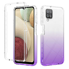 Coque Ultra Fine Transparente Souple Housse Etui 360 Degres Avant et Arriere Degrade YB2 pour Samsung Galaxy A12 Nacho Violet
