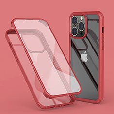 Coque Ultra Fine Transparente Souple Housse Etui 360 Degres Avant et Arriere LK1 pour Apple iPhone 13 Pro Max Rouge