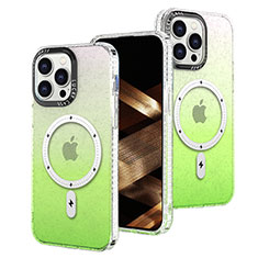 Coque Ultra Fine Transparente Souple Housse Etui Degrade avec Mag-Safe Magnetic Magnetique pour Apple iPhone 13 Pro Vert