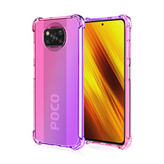 Coque Ultra Fine Transparente Souple Housse Etui Degrade pour Xiaomi Poco X3 Pro Violet Clair