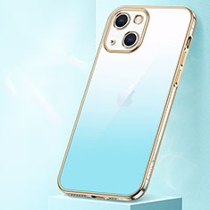 Coque Ultra Fine Transparente Souple Housse Etui Degrade S01 pour Apple iPhone 14 Plus Bleu