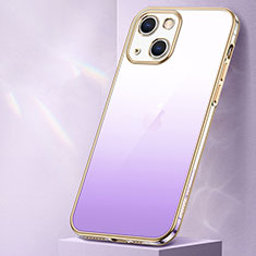 Coque Ultra Fine Transparente Souple Housse Etui Degrade S01 pour Apple iPhone 14 Plus Violet