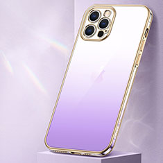 Coque Ultra Fine Transparente Souple Housse Etui Degrade S01 pour Apple iPhone 15 Pro Violet