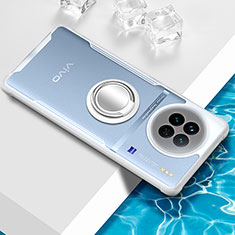 Coque Ultra Slim Silicone Souple Housse Etui Transparente avec Support Bague Anneau Aimante Magnetique BH1 pour Vivo X90 5G Blanc