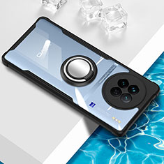 Coque Ultra Slim Silicone Souple Housse Etui Transparente avec Support Bague Anneau Aimante Magnetique BH1 pour Vivo X90 5G Noir
