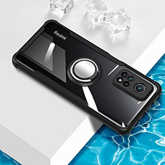Coque Ultra Slim Silicone Souple Housse Etui Transparente avec Support Bague Anneau Aimante Magnetique BH1 pour Xiaomi Mi 10T 5G Noir