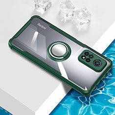 Coque Ultra Slim Silicone Souple Housse Etui Transparente avec Support Bague Anneau Aimante Magnetique BH1 pour Xiaomi Mi 10T 5G Vert