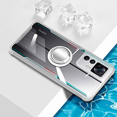 Coque Ultra Slim Silicone Souple Housse Etui Transparente avec Support Bague Anneau Aimante Magnetique BH1 pour Xiaomi Mi 12T 5G Blanc