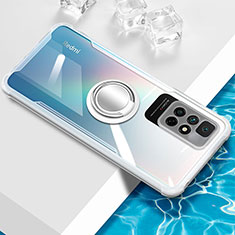 Coque Ultra Slim Silicone Souple Housse Etui Transparente avec Support Bague Anneau Aimante Magnetique BH1 pour Xiaomi Redmi 10 (2022) Blanc