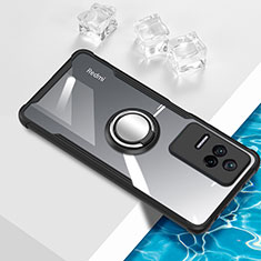 Coque Ultra Slim Silicone Souple Housse Etui Transparente avec Support Bague Anneau Aimante Magnetique BH1 pour Xiaomi Redmi K50 5G Noir