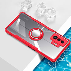 Coque Ultra Slim Silicone Souple Housse Etui Transparente avec Support Bague Anneau Aimante Magnetique BH1 pour Xiaomi Redmi K50 Gaming AMG F1 5G Rouge