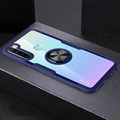 Coque Ultra Slim Silicone Souple Housse Etui Transparente avec Support Bague Anneau Aimante Magnetique C01 pour Xiaomi Redmi Note 8 (2021) Bleu Ciel