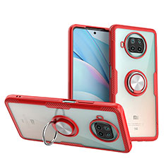 Coque Ultra Slim Silicone Souple Housse Etui Transparente avec Support Bague Anneau Aimante Magnetique ZL1 pour Xiaomi Mi 10T Lite 5G Rouge